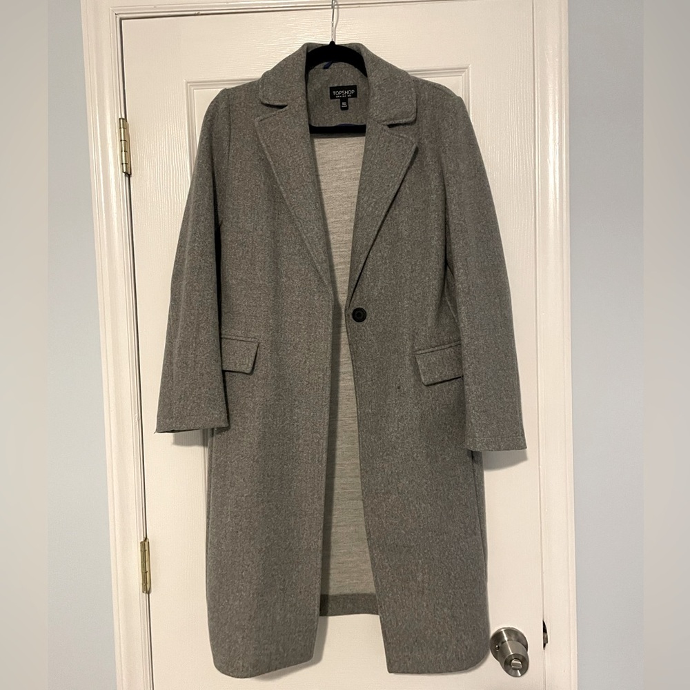 Topshop Wool Coat 3/4 Length, Size 2
